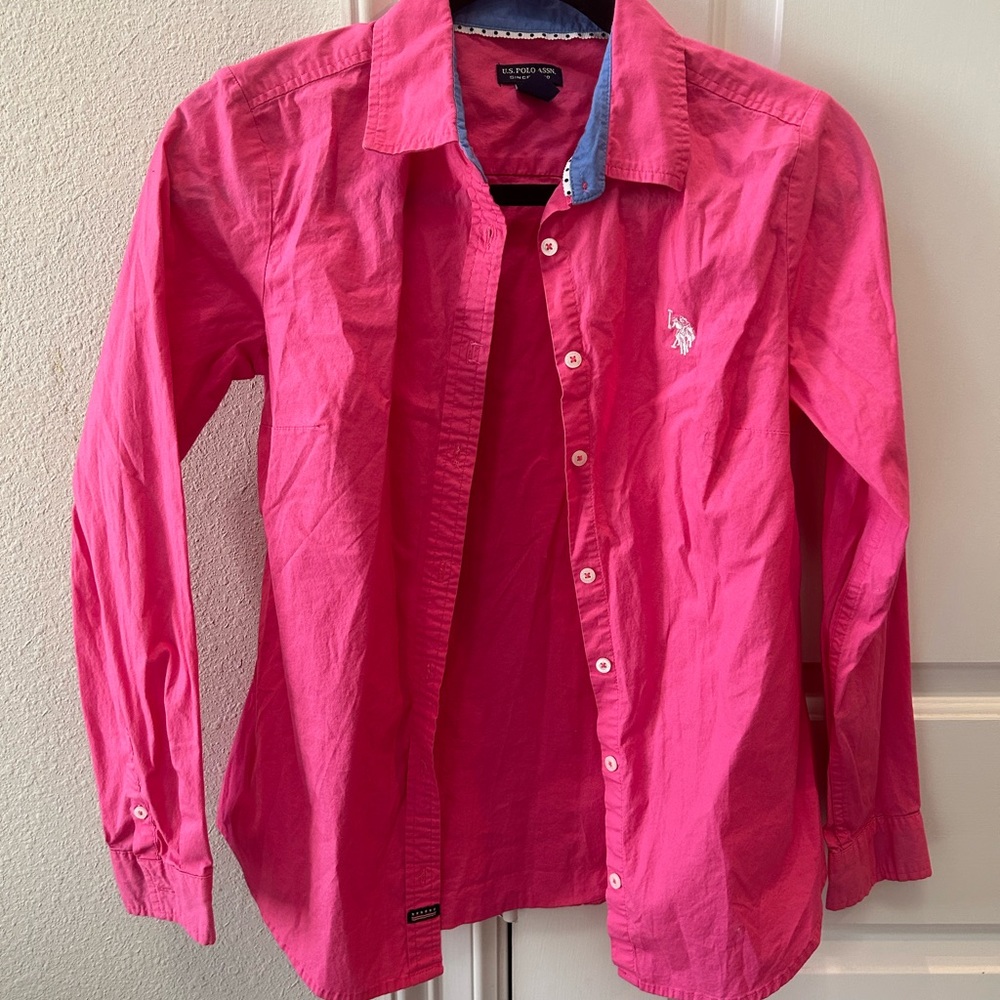 U.S. Polo Assn. Button Up Shirt pink size s